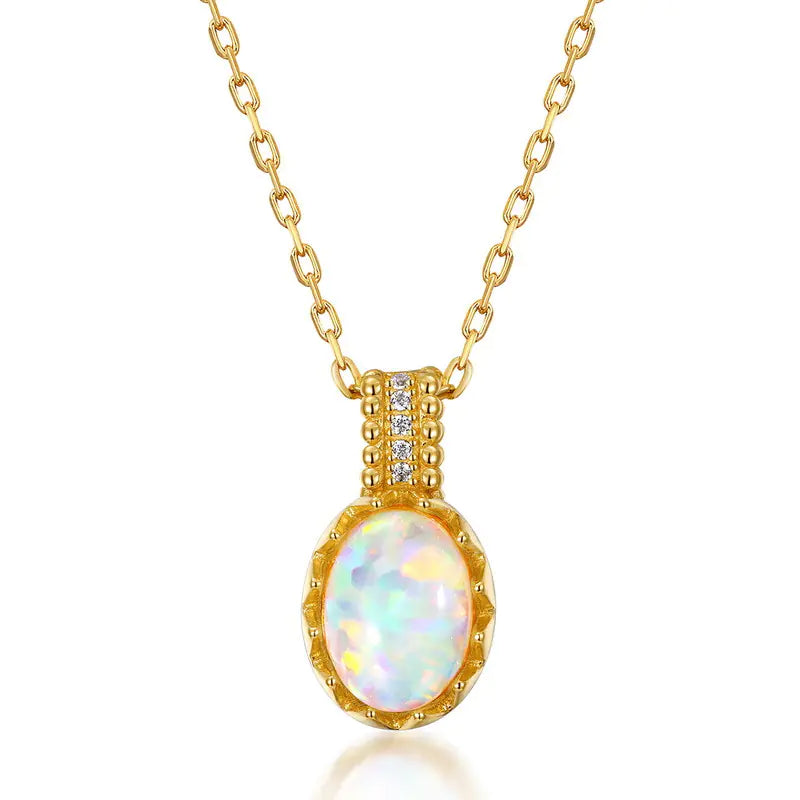 Vintage Opal Pendant Necklace