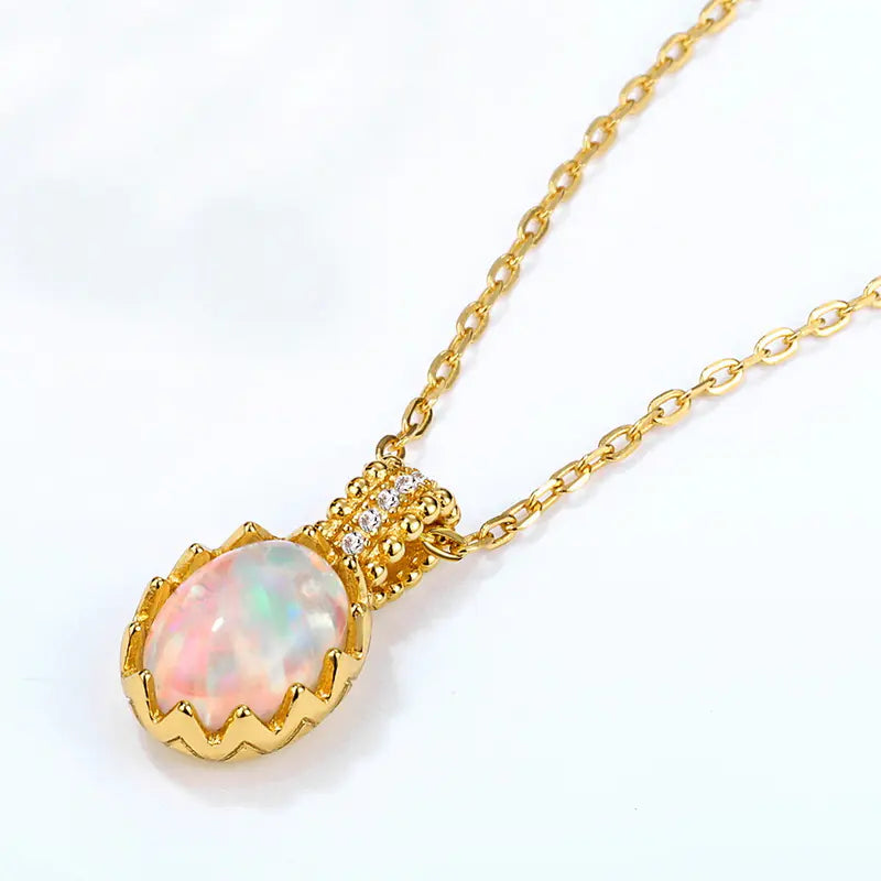 Vintage Opal Pendant Necklace