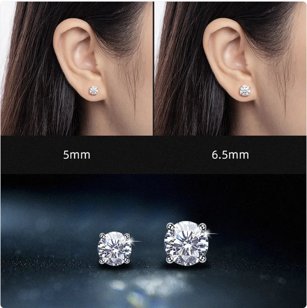 18K Gold Moissanite Stud Earrings