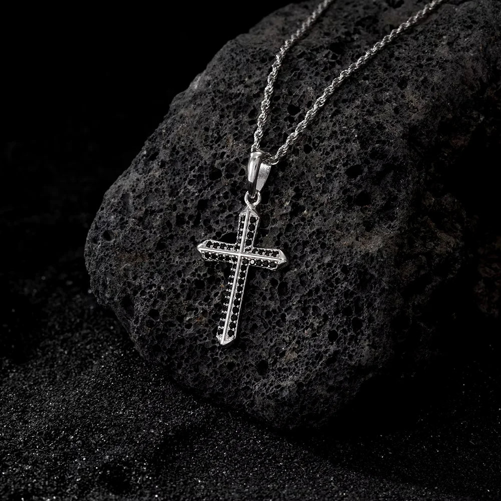 Moissanite Cross Pendant 2mm Chain
