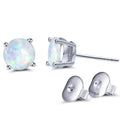 Gold-Plated Opal Stud Earrings